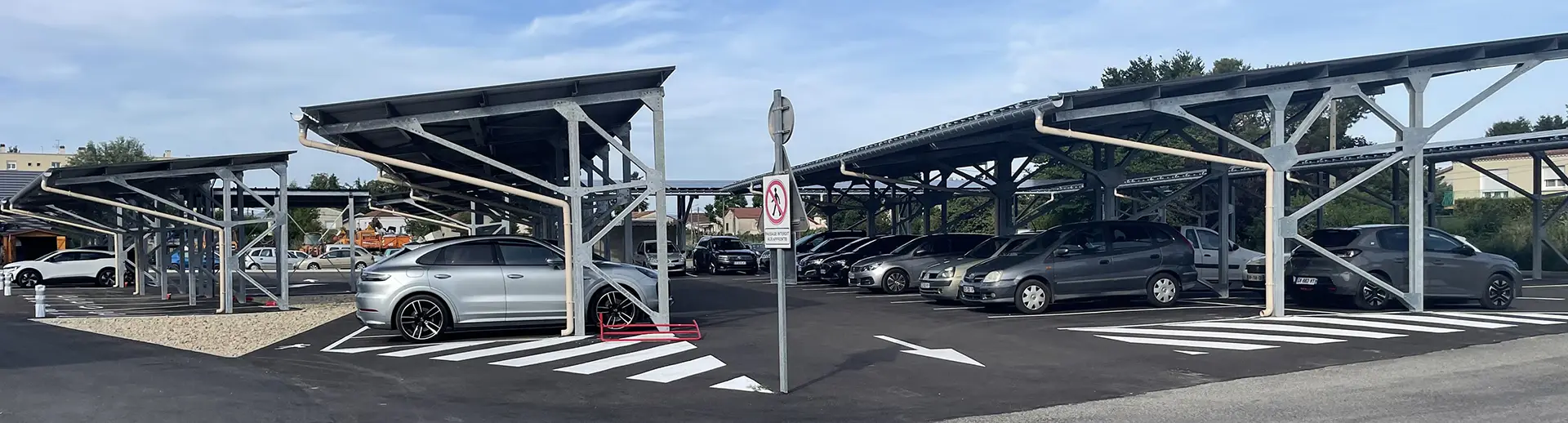 ombriere de parking galvanisee structure metallique uniservice