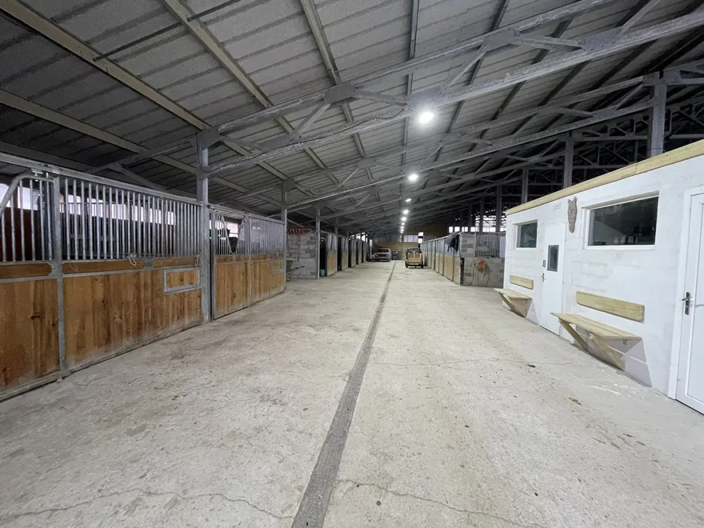 ecurie galvanisee box chevaux batiment charpente uniservice